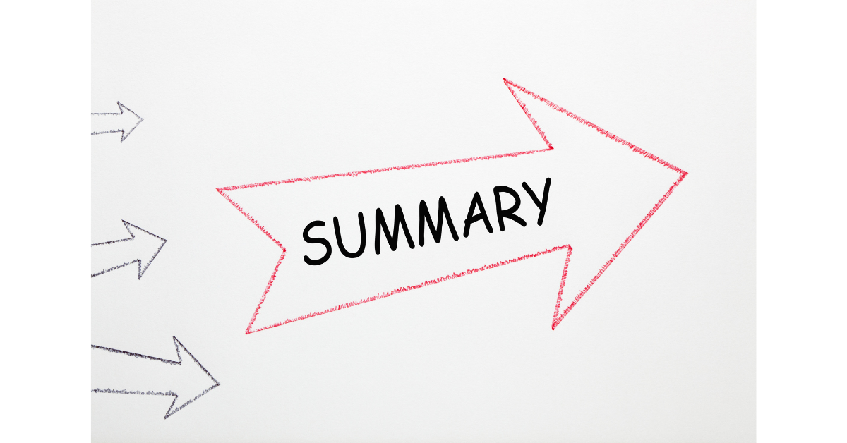 SUMMARY（まとめ）とある矢印